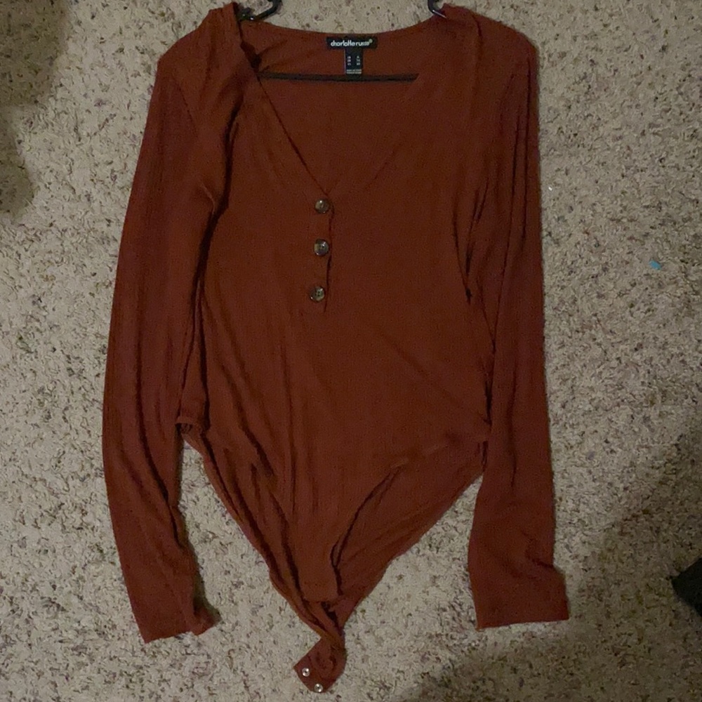 Brown Long-sleeve Body Suite